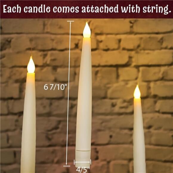 Halloween Decorations - Floating Candles with Wand - 20 Pcs Magic Hanging - Picture 3 of 7